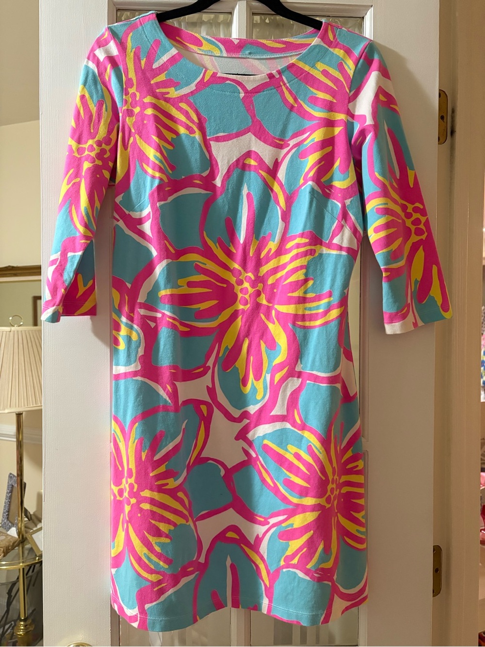 MAHI GOLD Turquoise, Pink & Yellow Floral Midi Dress